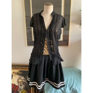 Sheer Lilly Lou button up blouse, sz